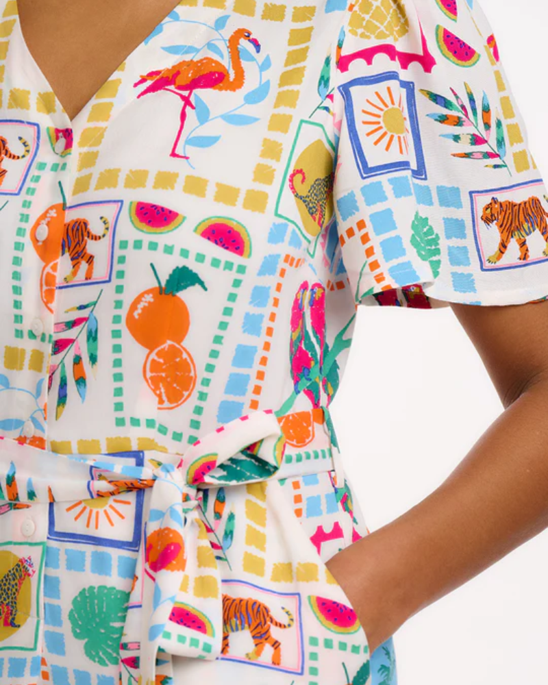 Gweneth Jungle Tile Playsuit
