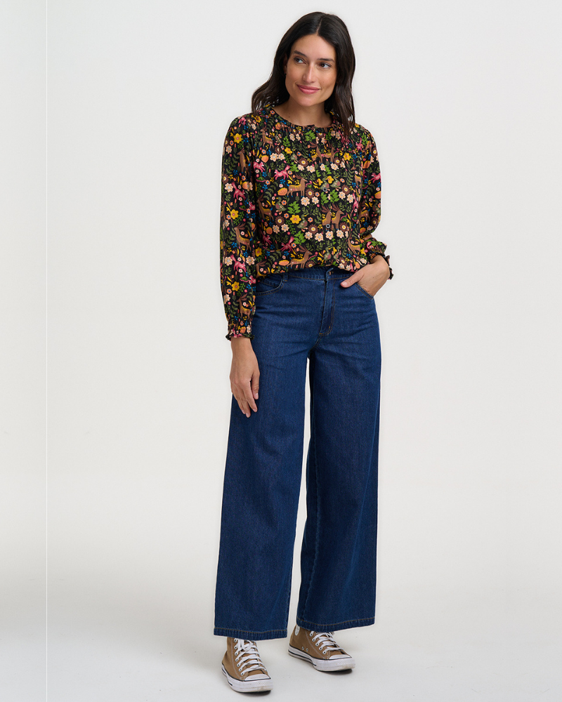 Julieta Forest Folklore Jersey Top