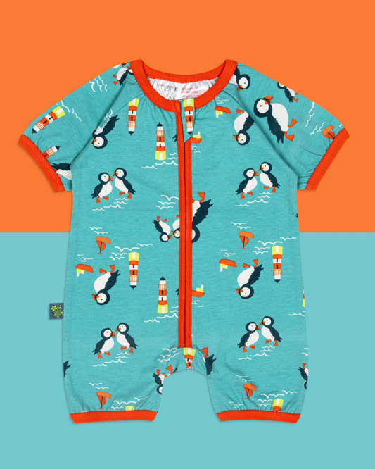 Kenzie Puffin Zip-Up Romper