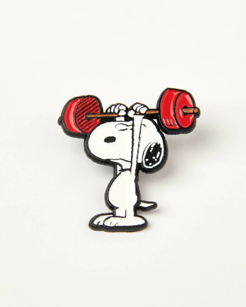 Peanuts Work It Weight Lifting Brooch