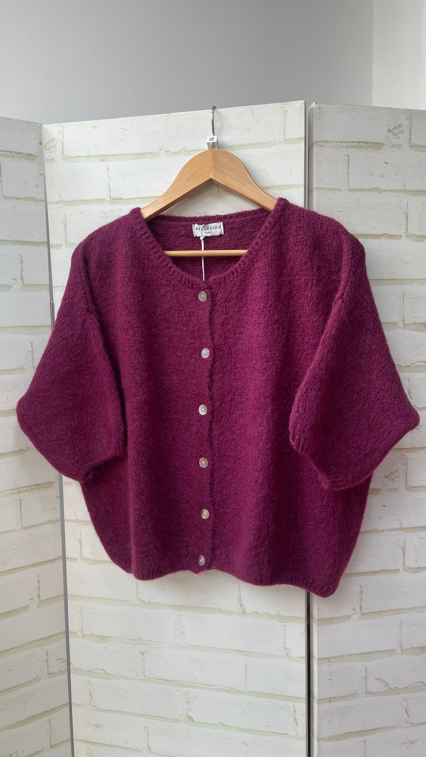 Mohair Cropped Sleeve Cardigan All Colours