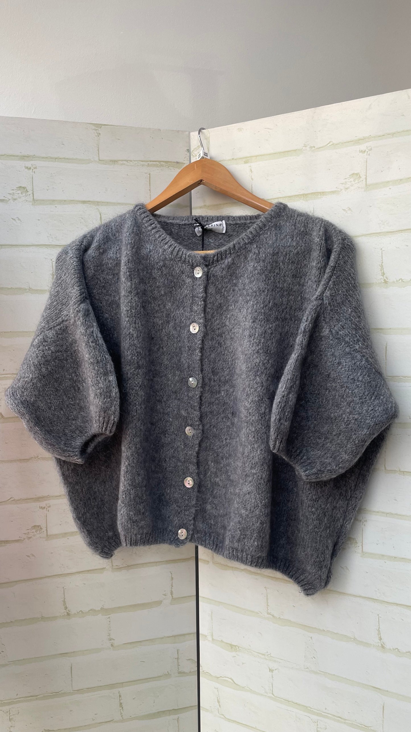 Mohair Cropped Sleeve Cardigan All Colours
