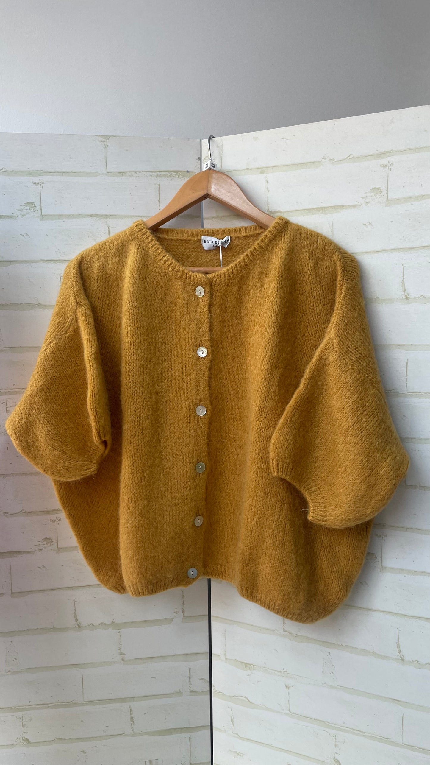 Mohair Cropped Sleeve Cardigan All Colours