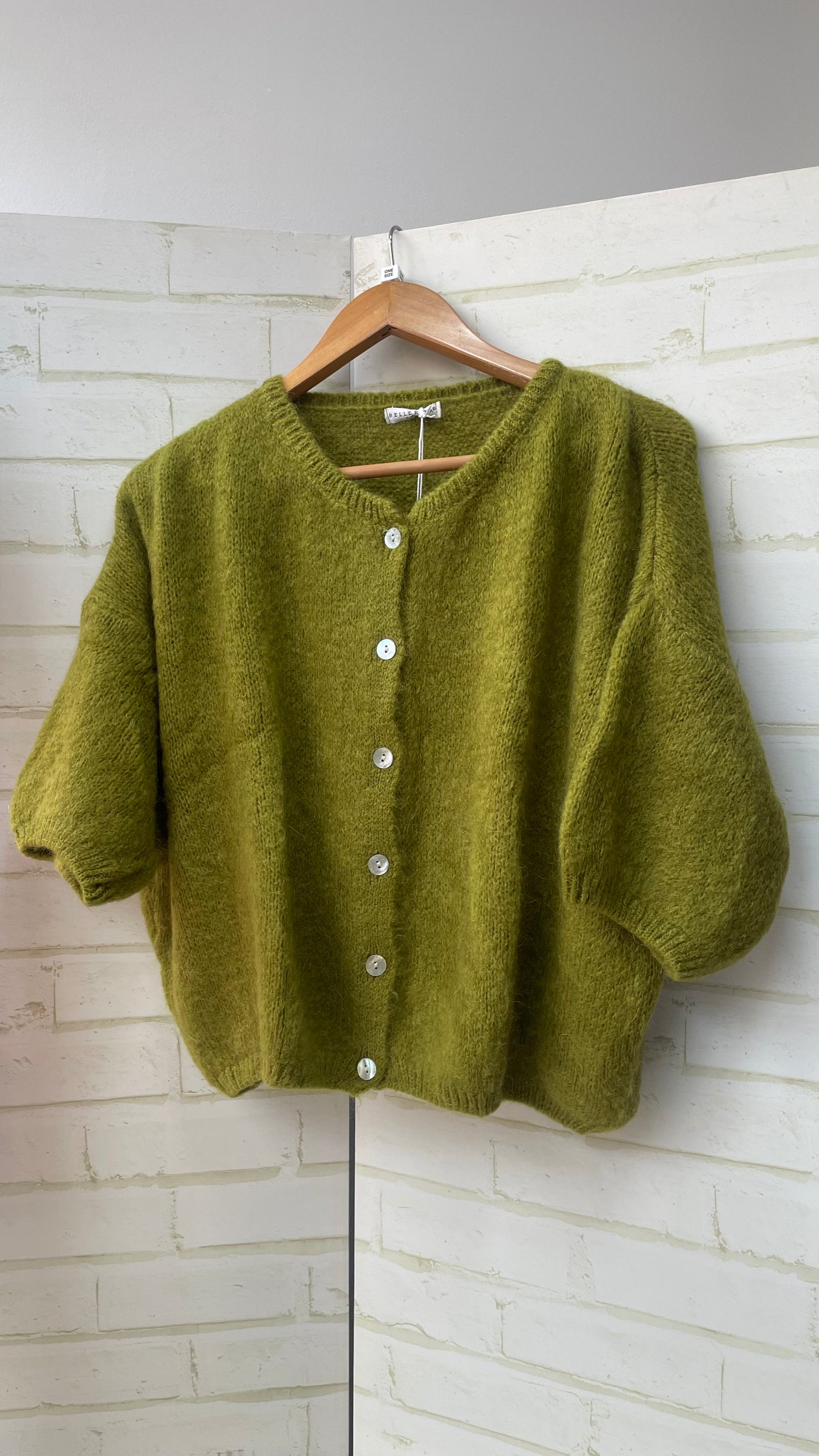 Mohair Cropped Sleeve Cardigan All Colours