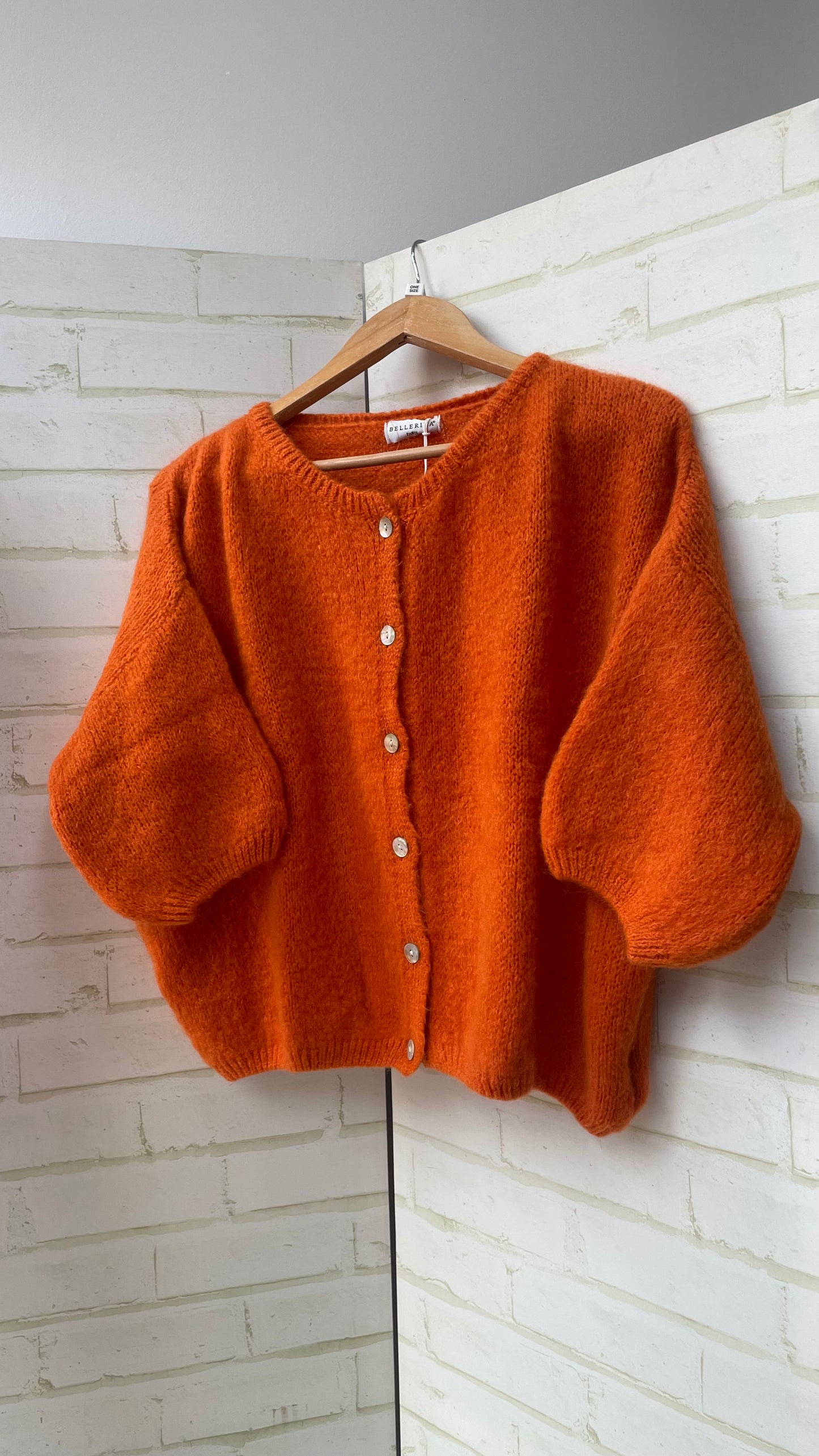 Mohair Cropped Sleeve Cardigan All Colours
