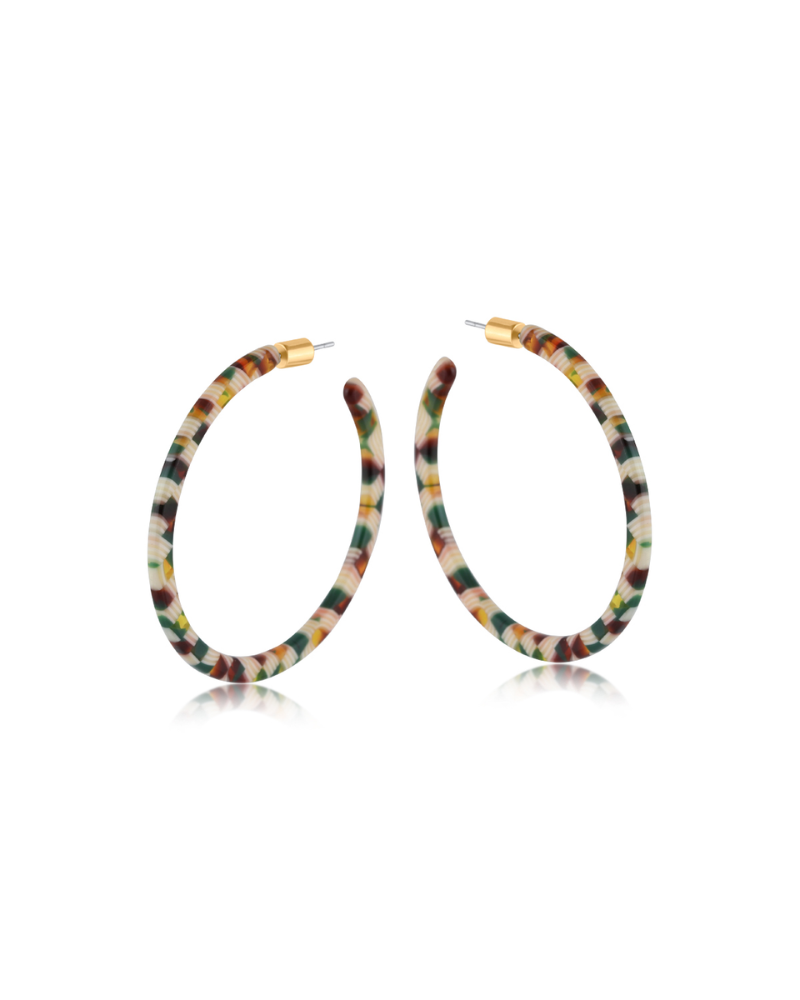 Marie Skinny Hoop Resin Earrings