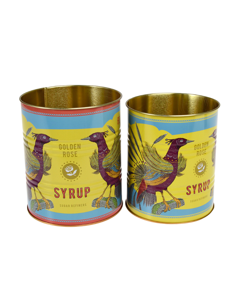 Golden Rose Syrup Storage Tins Set Of 2