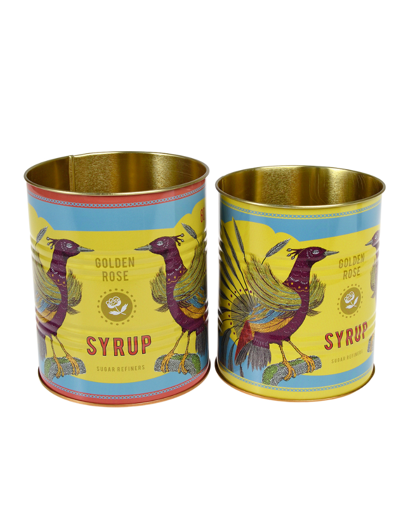 Golden Rose Syrup Storage Tins Set Of 2