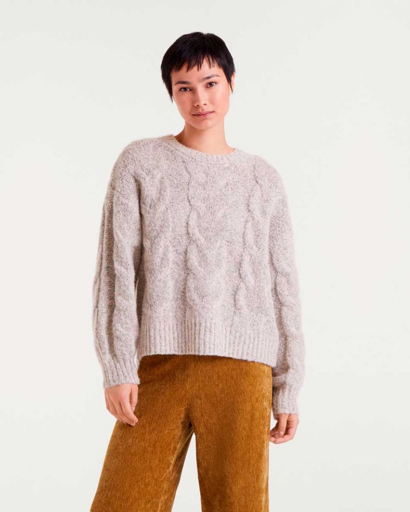 Oatmeal Cream Cable Knit Jumper Compania Fantastica