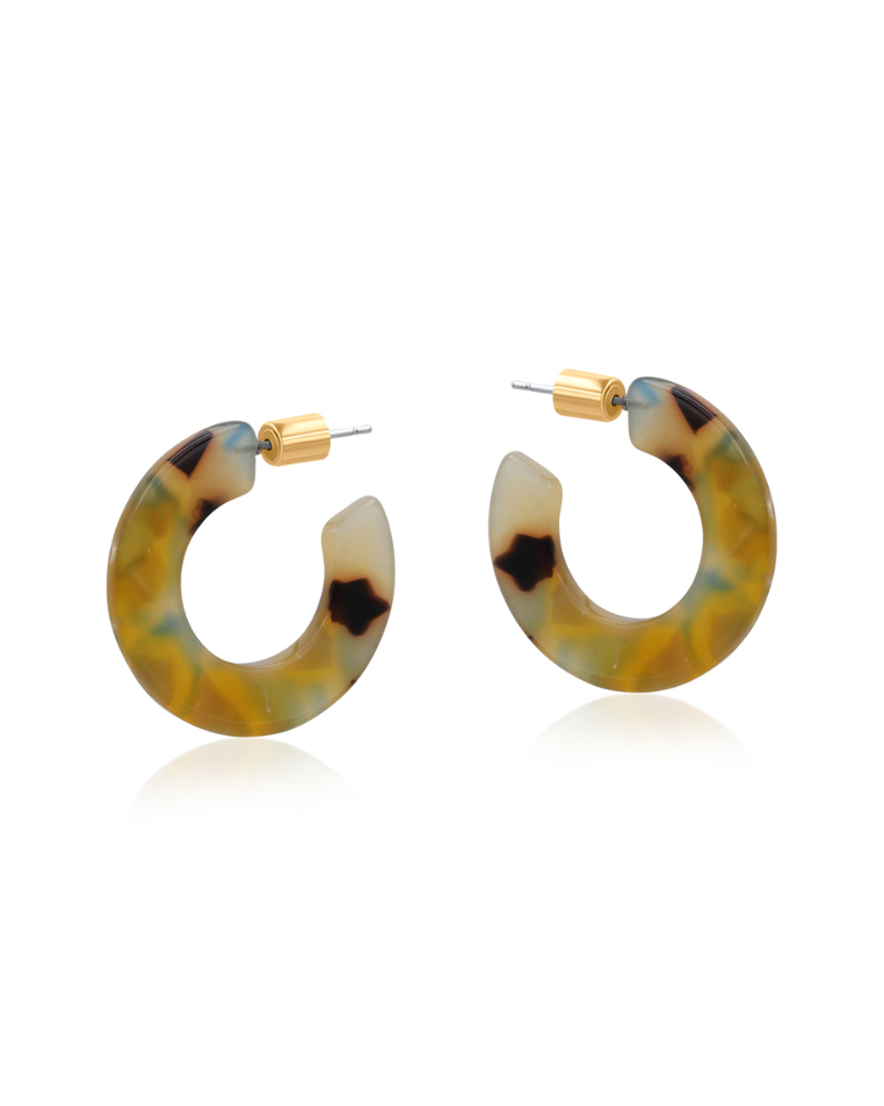 Octavia Flat Oval Resin Hoop Earrings