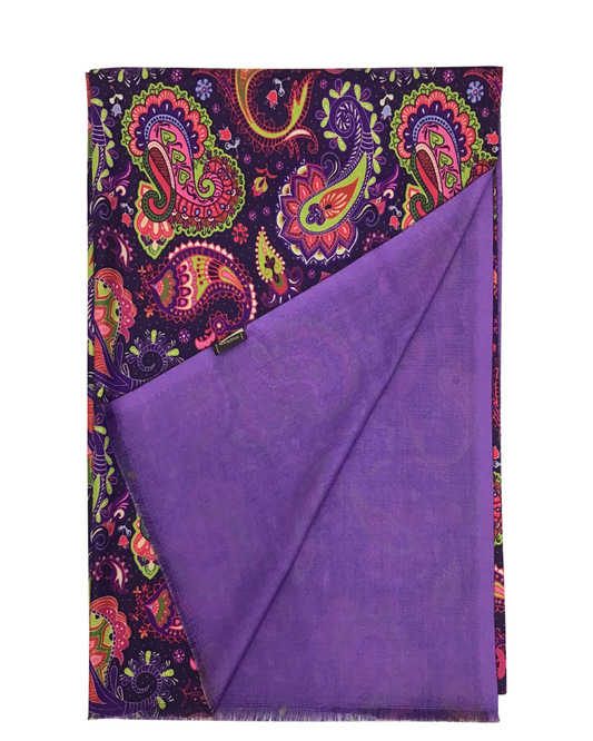 Purple Paisley Print Pashmina