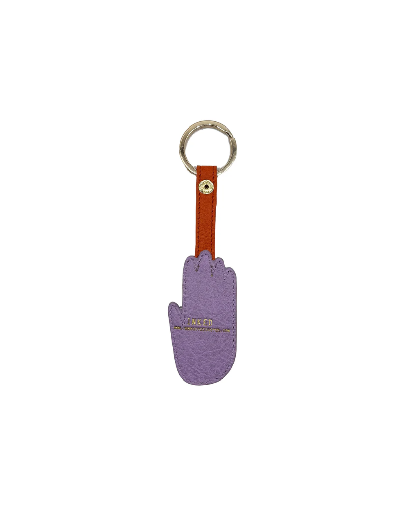 Hand Inked Vegan Leather Keyring