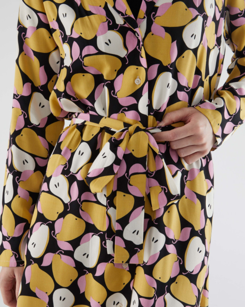 Pear Print Shirt Dress  By Compania Fantastica