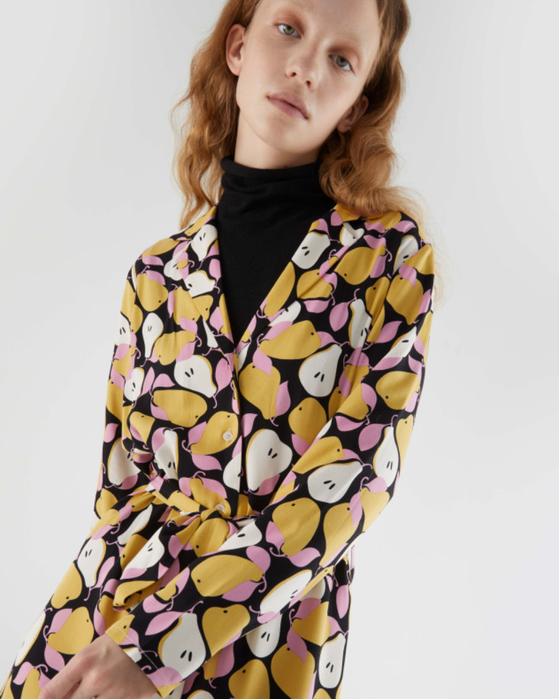 Pear Print Shirt Dress  By Compania Fantastica