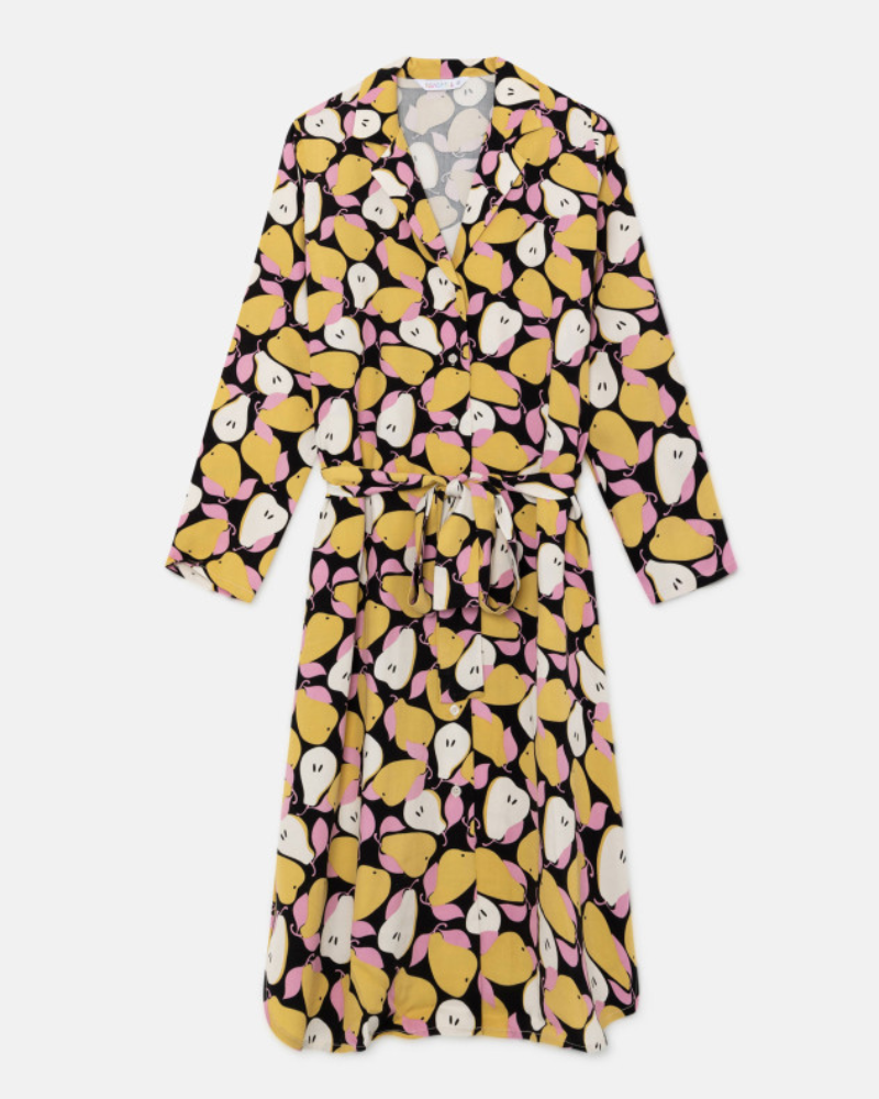 Pear Print Shirt Dress  By Compania Fantastica