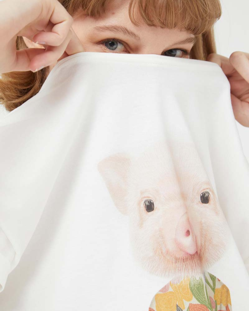 Pig In Jumper Graphic T-Shirt by Compania Fantastica