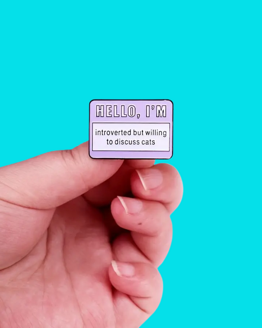 Hello, I'm Introverted Name Badge Enamel Pin Badge