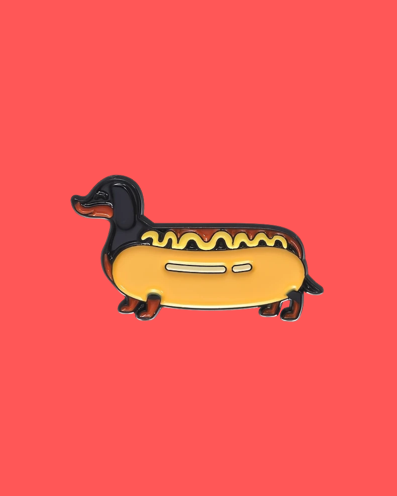 Sausage Hot Dog Dachshund Enamel Pin Badge