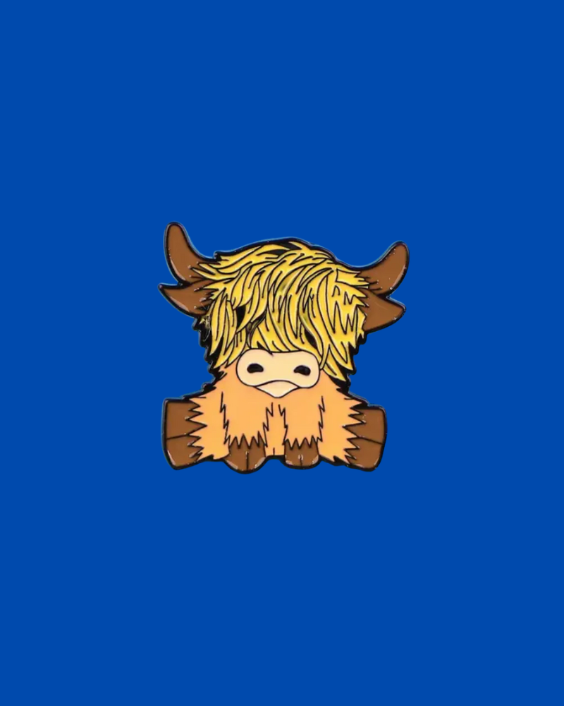 Highland Cow Enamel Pin Badge