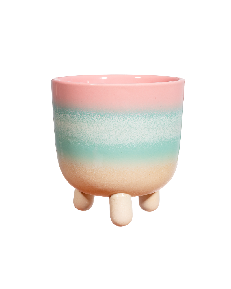 Pastel Ombre Leggy Planter Large Pink/Green
