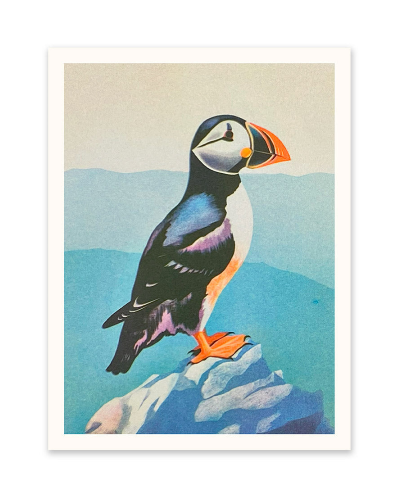 Puffin Riso Art Print