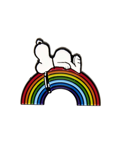 Peanuts Snoopy Good Vibes Rainbow Enamel Pin Badge