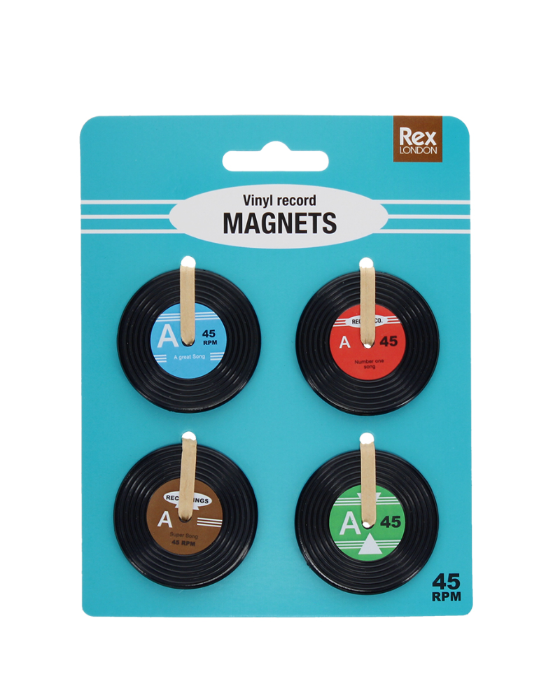 Retro Record Vinyl Magnets Set Of 4