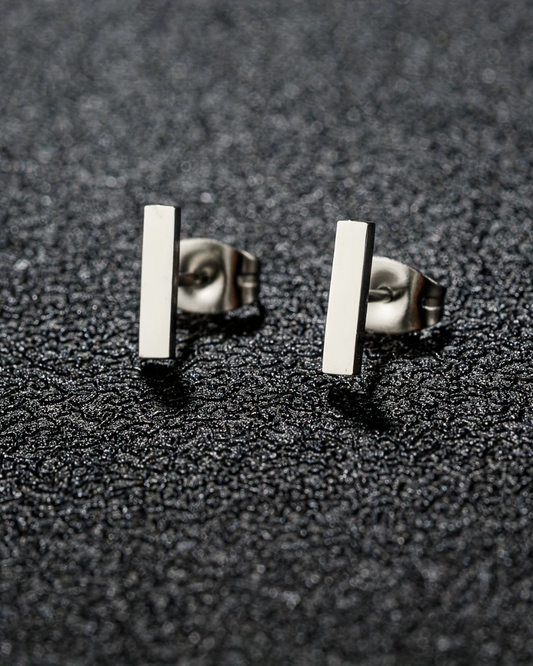 Tiny Rectangles Earrings Gold And Silver