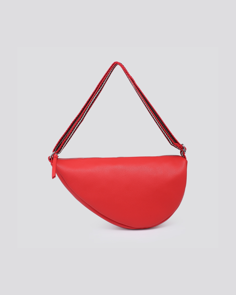Asymmetric Vegan Leather Crossbody Bag Assorted Colours
