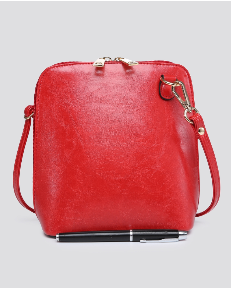 Zip Around Vegan Leather Crossbody Bag Assorted Colours