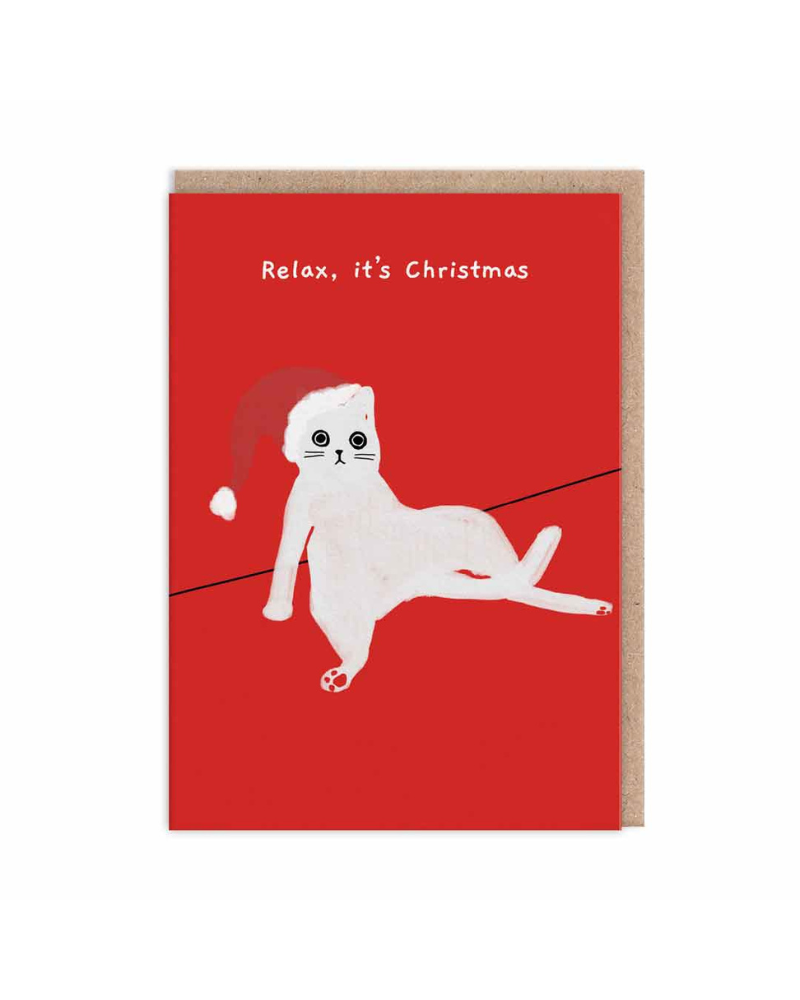 Relax It's Christmas Cat Greeting Card