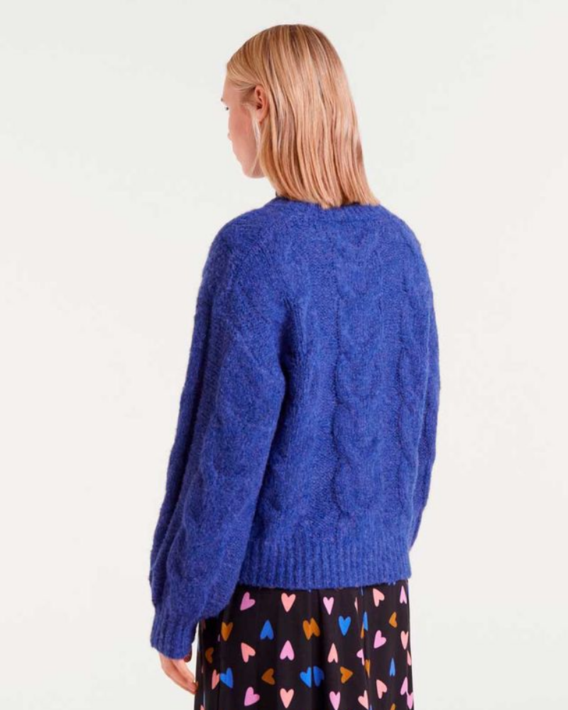 Royal Blue Cable Knit Jumper Compania Fantastica