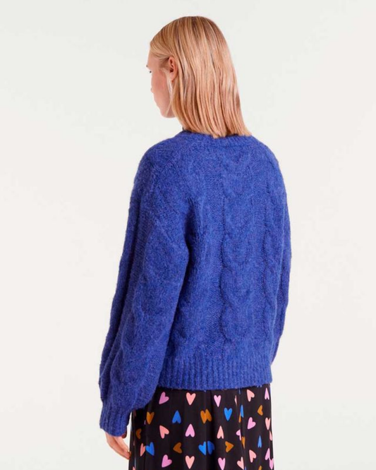 Royal Blue Cable Knit Jumper Compania Fantastica
