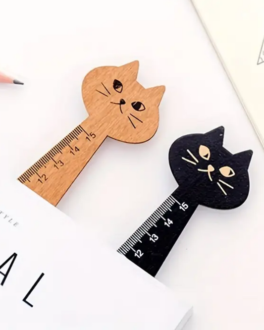 Wooden Cat Rulers in Black & Brown
