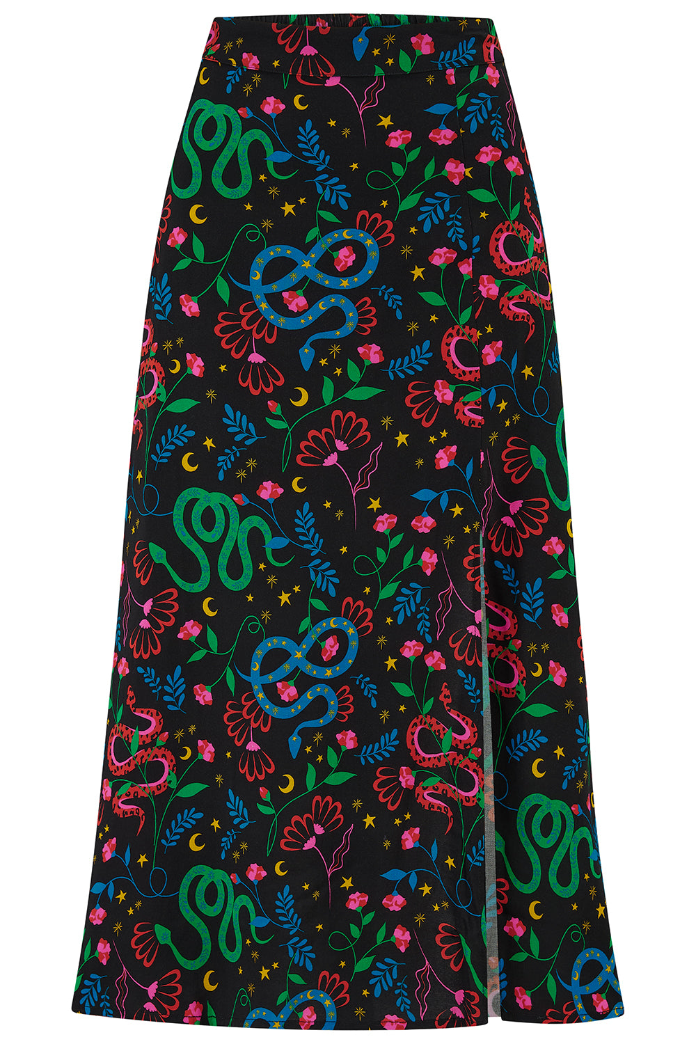 Rosalind Midi Skirt In Snake Floral