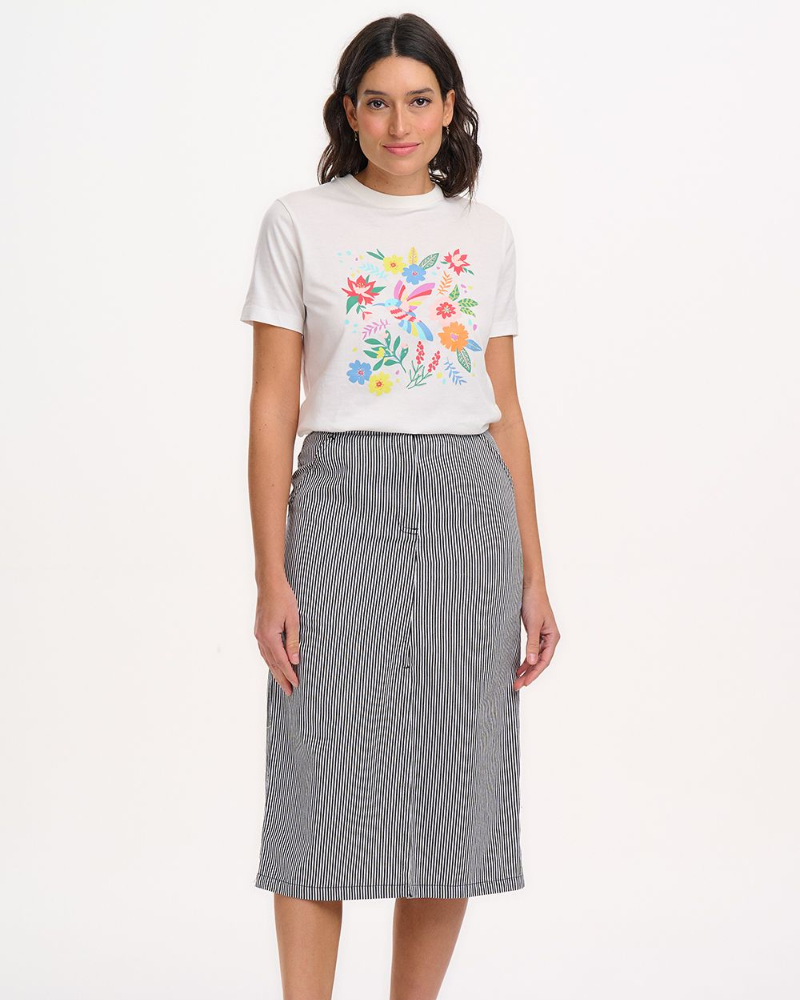 Amaya Midi Monochrome Strip Skirt