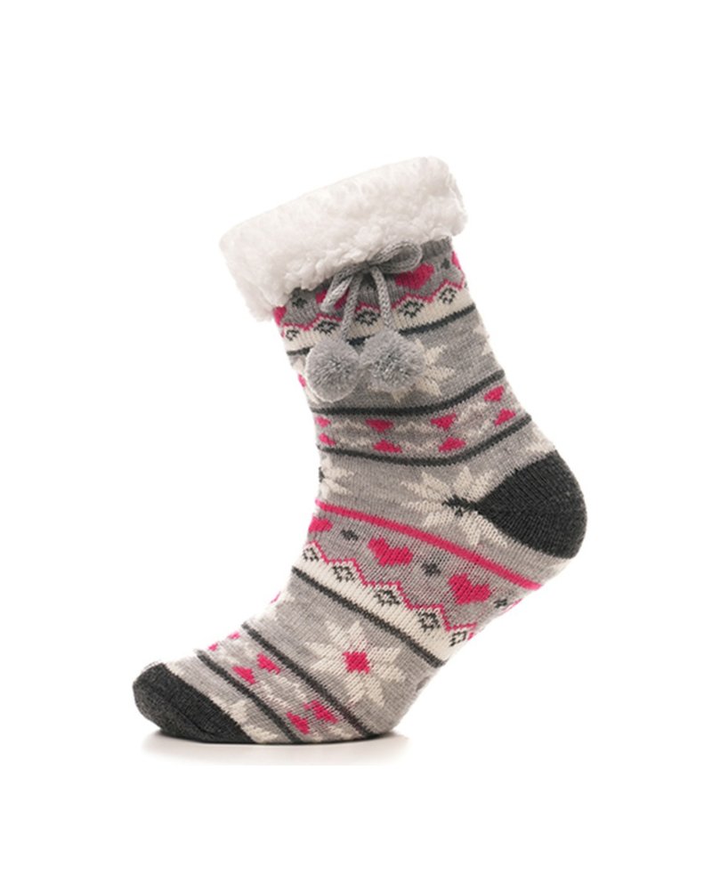 Fair Isle Sherpa Slipper Socks