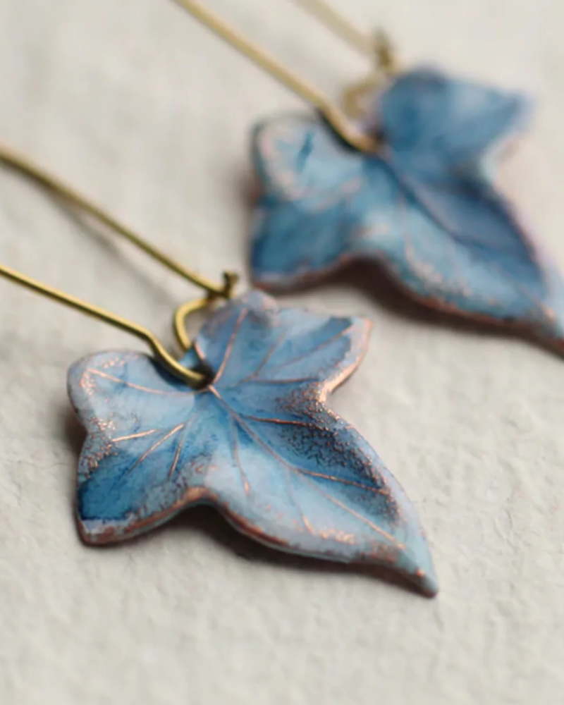 Blue Ivy Leaf Earrings