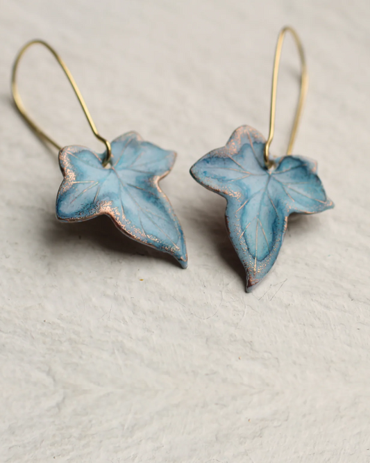 Blue Ivy Leaf Earrings