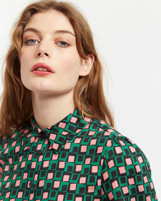 Siv Retro Cubes Print Blouse