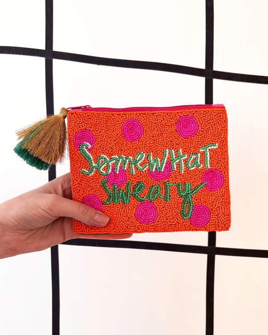 Small Talk Somewhat Sweary Beaded Purse Pouch