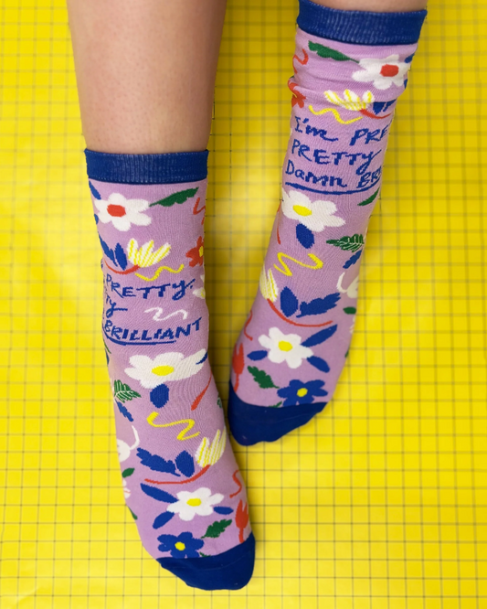 Small Talk "I'm Pretty Damn Brilliant" Socks