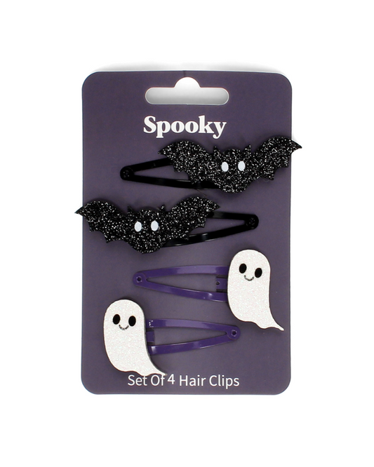 Spooky Glitter Hair Clips Set of 4