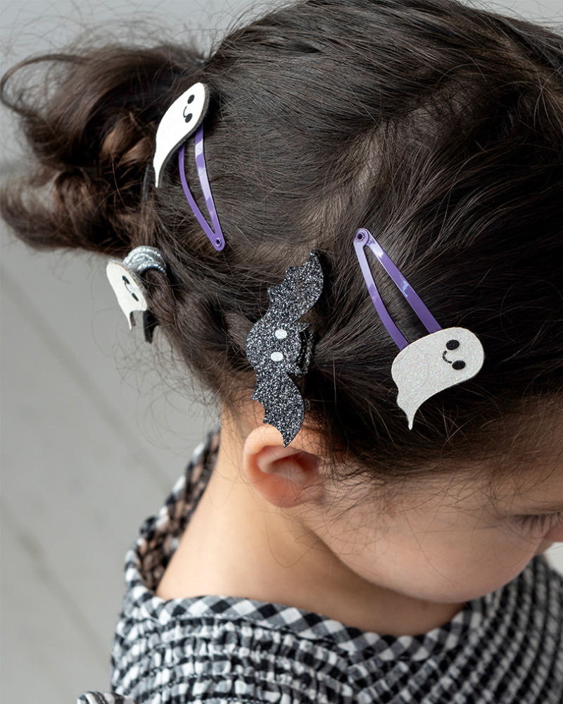 Spooky Glitter Hair Clips Set of 4