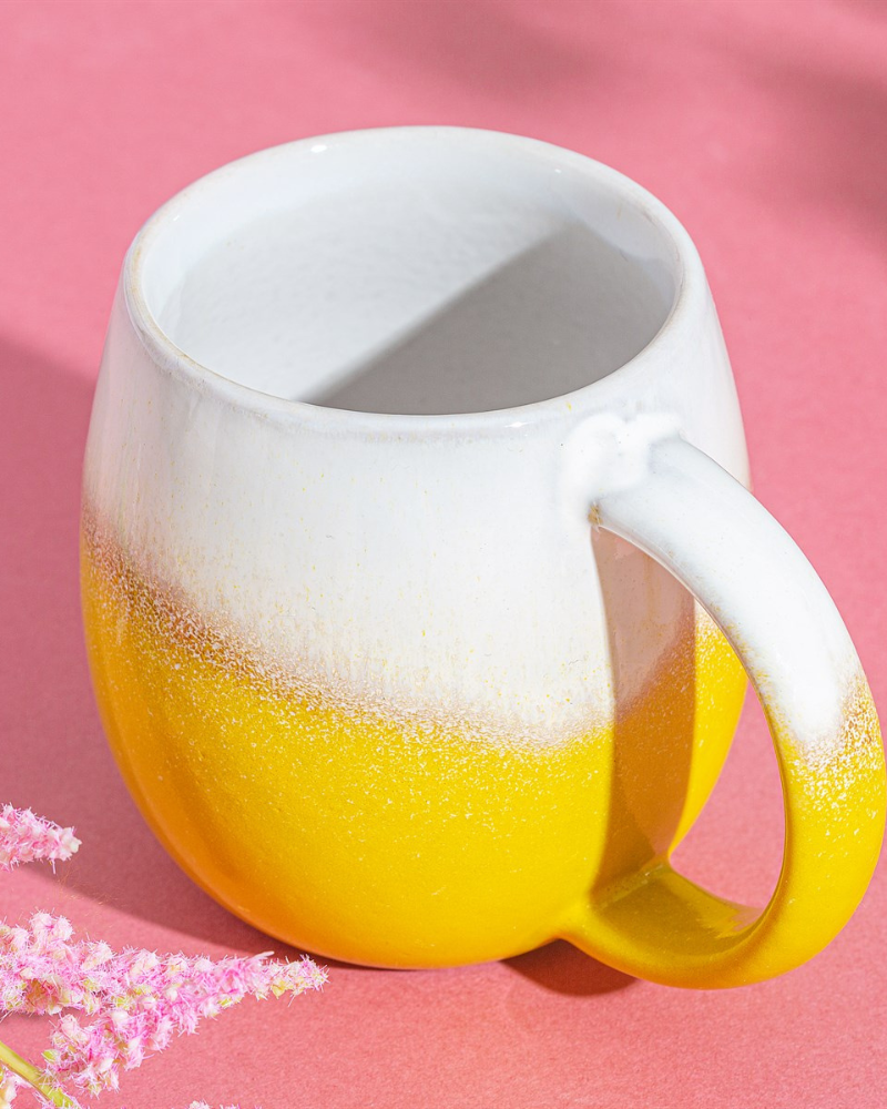 Dip Glazed Ombre Yellow Mug