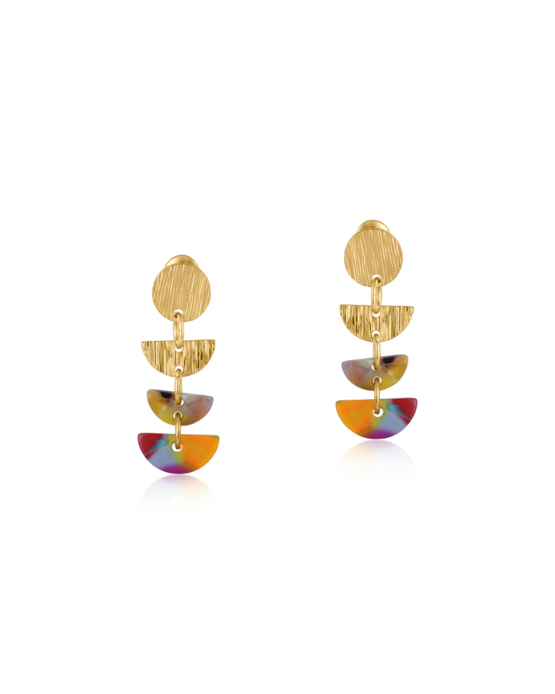 Sophia Geometric Metal And Resin Earrings