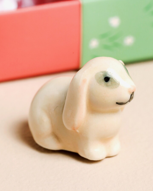 Bunny Tiny Ceramic Token In Matchbox