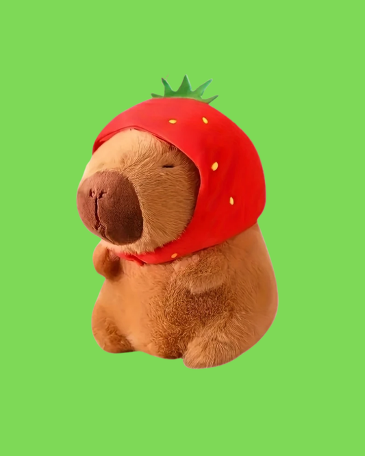 Capybara With Strawberry Hat Soft Toy