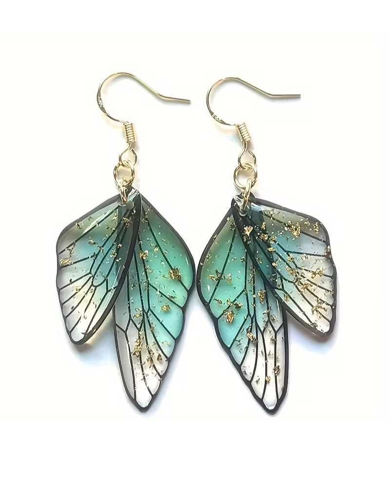 Delicate Wings Earrings In Turquoise