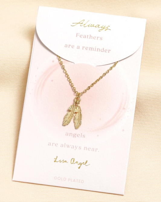 Gold Feathers Memory Necklace